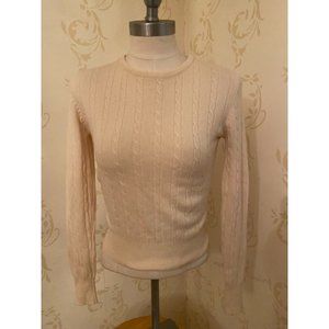 Belford 100% Cashmere Beige Cable Sweater Small